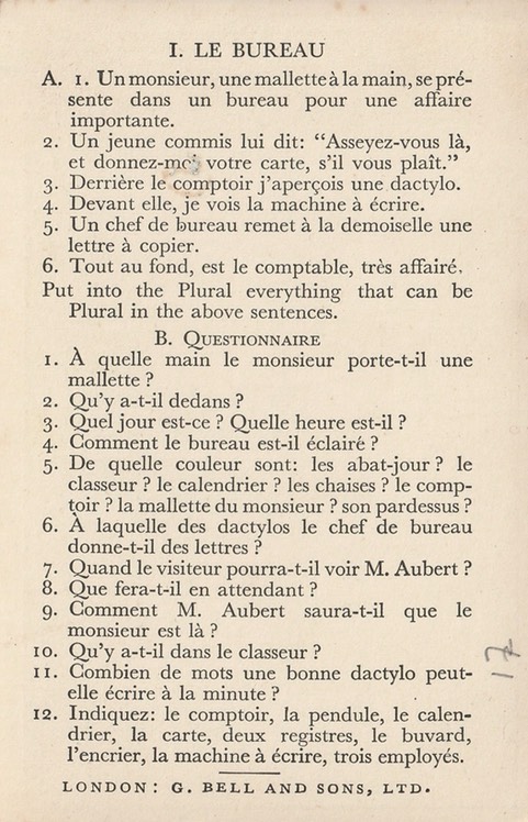 PC Bell's French Lesson Cards II-Ib